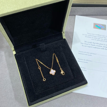 [🌹Rose💎]CLOVER 15MM PINK MOTHER-OF-PEARL SINGLE FLOWER NECKLACE