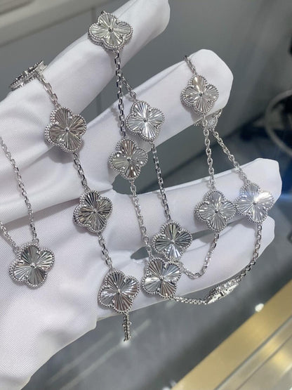 [Rose Jewelrys]Clover 10 Motifs Silver Necklace
