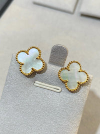 [Rose Jewelry] CLOVER LARGE (20mm) 1 MOTIFS WHITE MOP STUD EARRINGS
