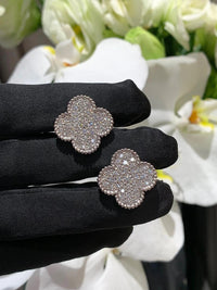 [Rose Jewelry]CLOVER （20MM）1 MOTIFS DIAMOND STUD EARRINGS SILVER