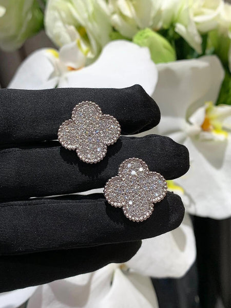 [Rose Jewelry]CLOVER （20MM）1 MOTIFS DIAMOND STUD EARRINGS SILVER