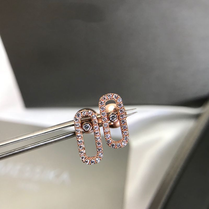 [Rose Jewelrys]Movable Ring-Shaped Diamond Stud Earrings