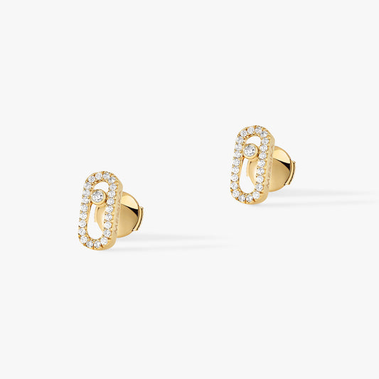 [Rose Jewelrys]Movable Ring-Shaped Diamond Stud Earrings