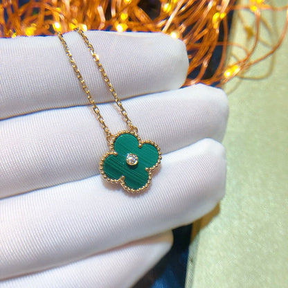 [Rose Jewelrys]CLOVER 15MM DIAMOND TURQUOISE NECKLACE