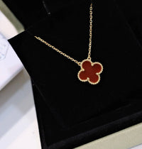 [🌹Rose💎]CLOVER RED AGATE 15MM SET (BRACELET, NECKLACE, EARRINGS)