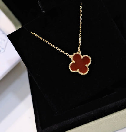 [🌹Rose💎]CLOVER RED AGATE 15MM SET (BRACELET, NECKLACE, EARRINGS)