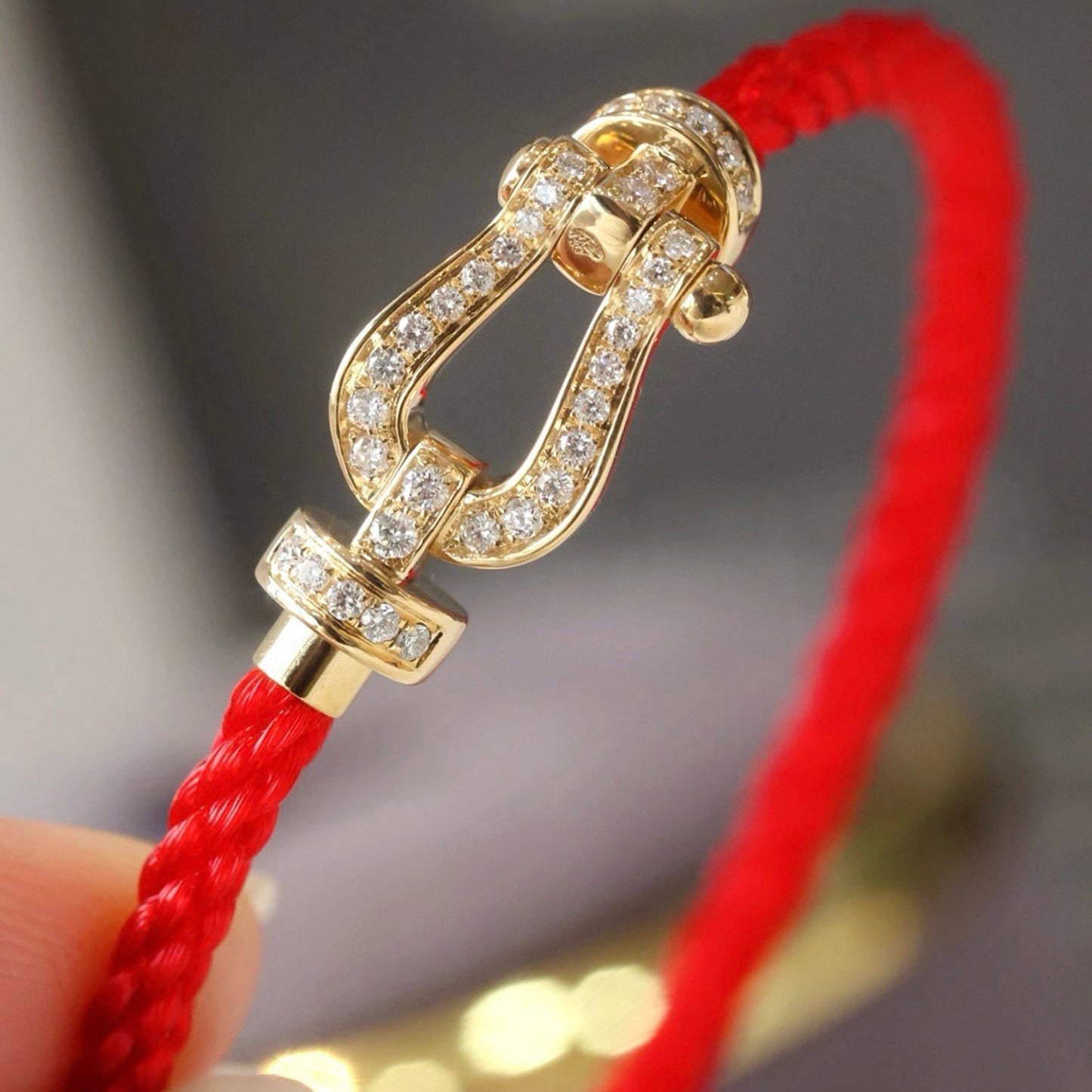 [Rose Jewelrys]FORCE LARGE HORSESHOE FULL DIAMOND BRACELET ROSE GOLD