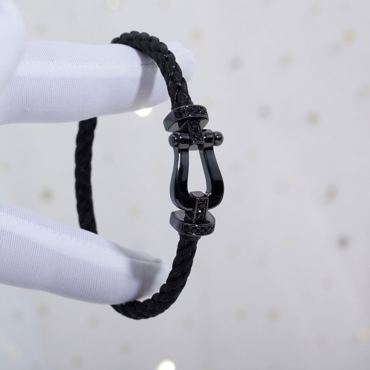 []FORCE LARGE SERIES HORSESHOE BLACK SAMURAI BRACELET