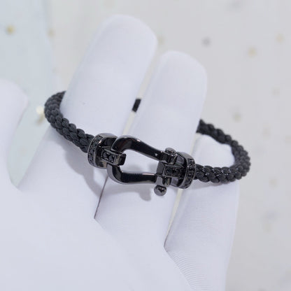[]FORCE LARGE SERIES HORSESHOE BLACK SAMURAI BRACELET