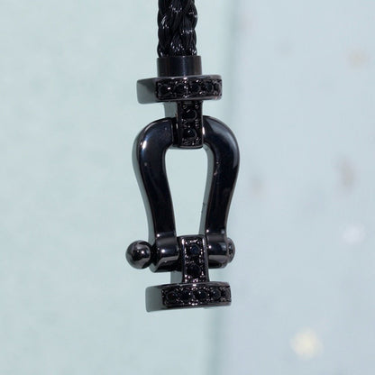 []FORCE LARGE SERIES HORSESHOE BLACK SAMURAI BRACELET