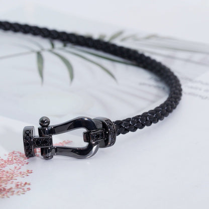 []FORCE LARGE SERIES HORSESHOE BLACK SAMURAI BRACELET