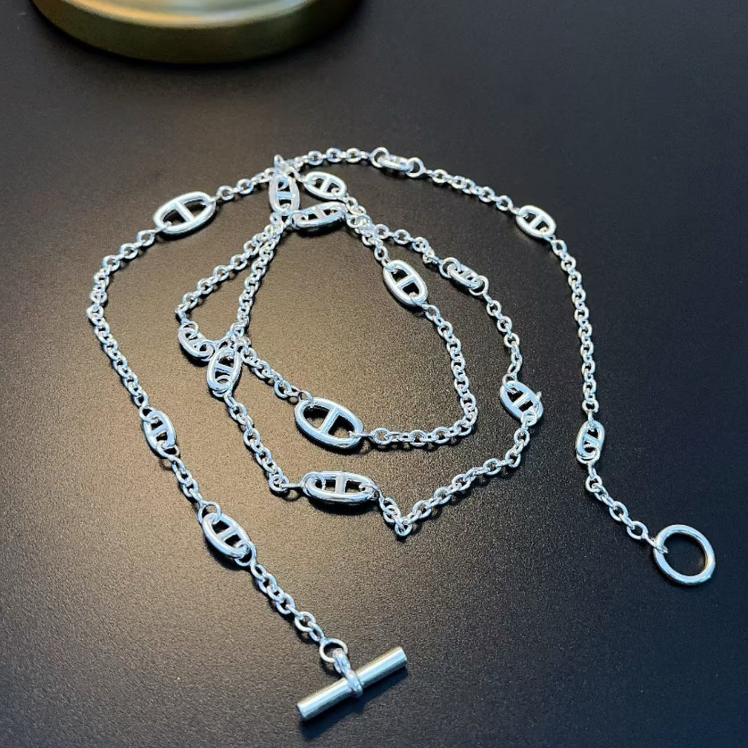 [🌹Rose💎]HM Pig Nose Sweater Necklace