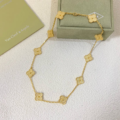 []CLOVER 10 Flower Gold-Plated Necklace