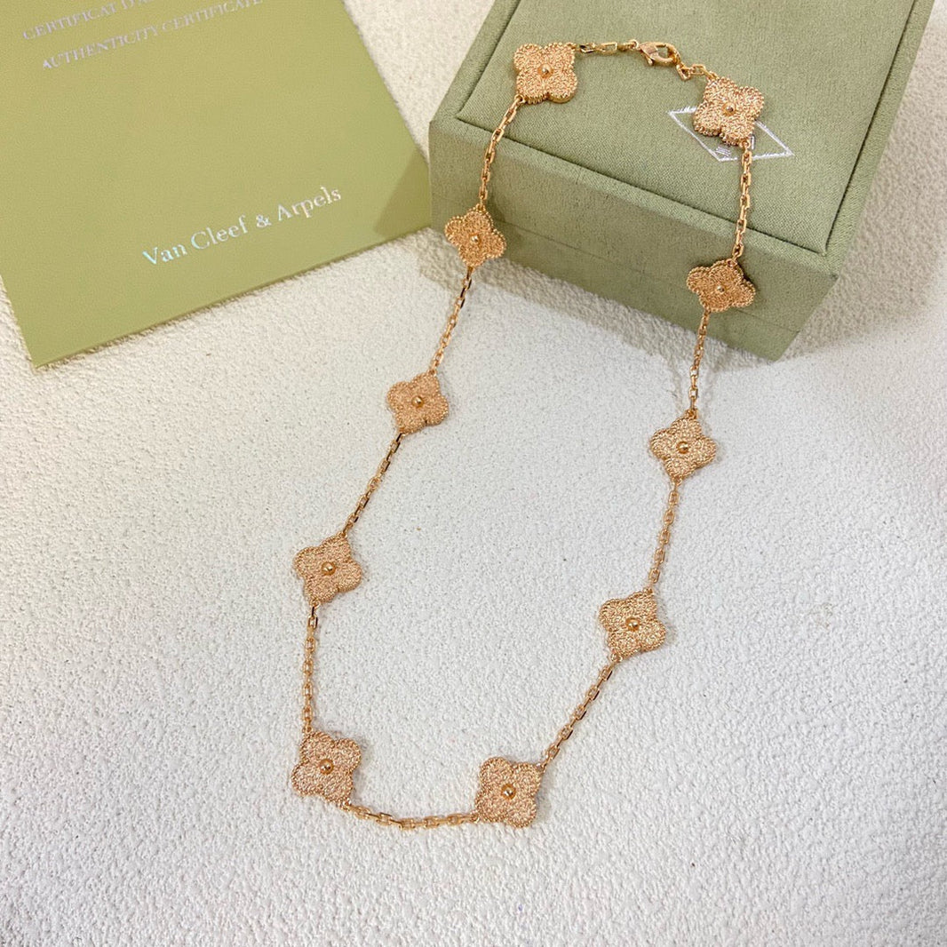 [🌹Rose💎]CLOVER 10 Flower Gold-Plated Necklace