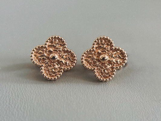 []CLOVER MEDIUM 1 MOTIFS ROSE GOLD HOT STAMPING EARRINGS