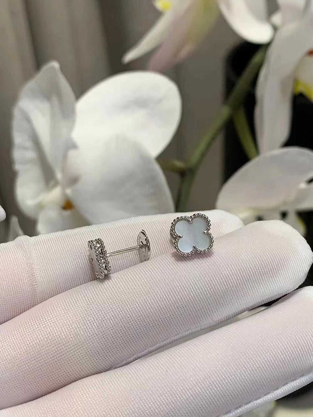 [🌹Rose💎]CLOVER MINI 9.5MM SILVER EARRINGS