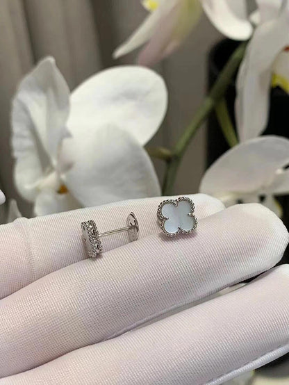 [🌹Rose💎]CLOVER MINI 9.5MM SILVER EARRINGS