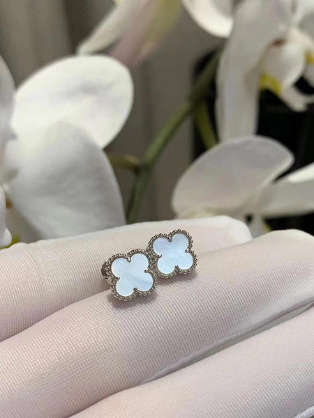 [🌹Rose💎]CLOVER MINI 9.5MM SILVER EARRINGS