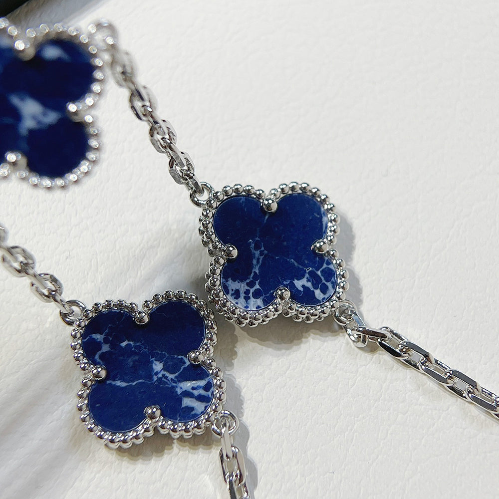 [Rose Jewelrys]CLOVER 5 MOTIF PIETERSITE SILVER BRACELET