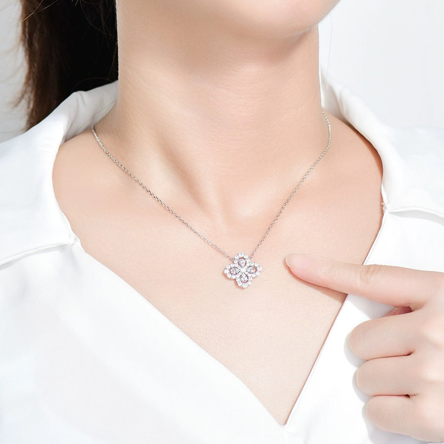 [🌹Rose💎]LOOP NECKLACE FULL MOTIF DIAMOND 16MM MULTIPLE COLORS