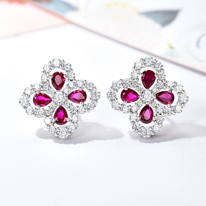 [🌹Rose💎]LOOP EARRINGS FULL MOTIF DIAMOND 16MM