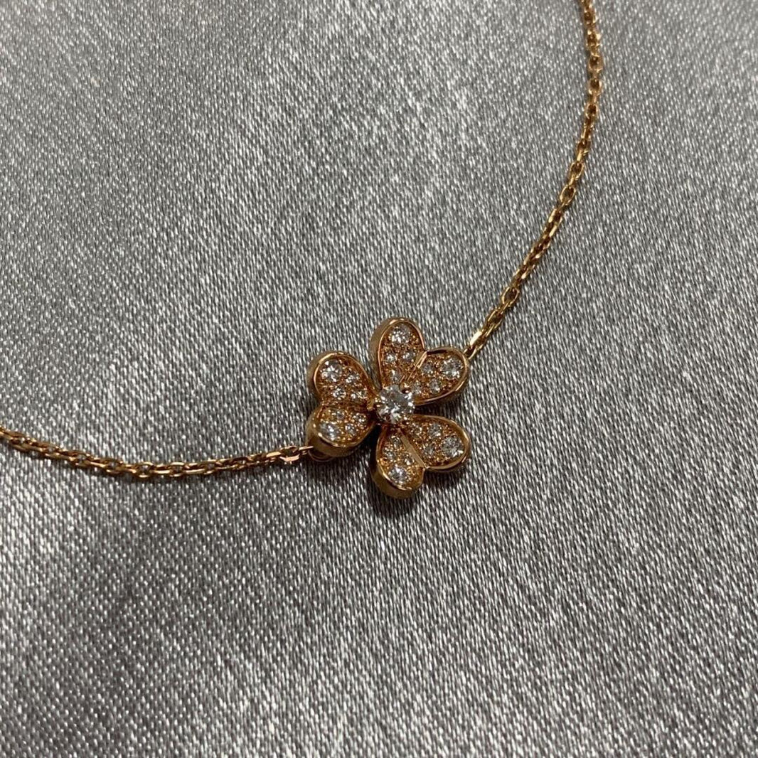 [🌹Rose💎]FRIVOLE ROSE GOLD FLOWER DIAMOND BRACELE