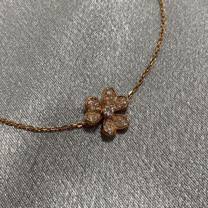 [🌹Rose💎]FRIVOLE ROSE GOLD FLOWER DIAMOND BRACELE