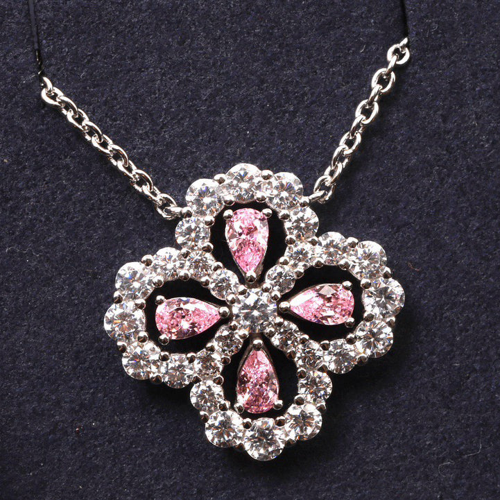 []LOOP NECKLACE FULL MOTIF DIAMOND 16MM MULTIPLE COLORS