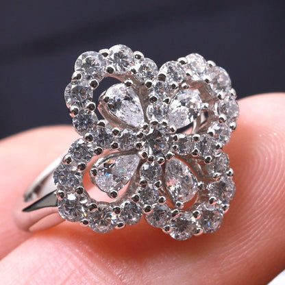 [Rose Jewelrys]LOOP RING FULL MOTIF DIAMOND 16MM SILVE
