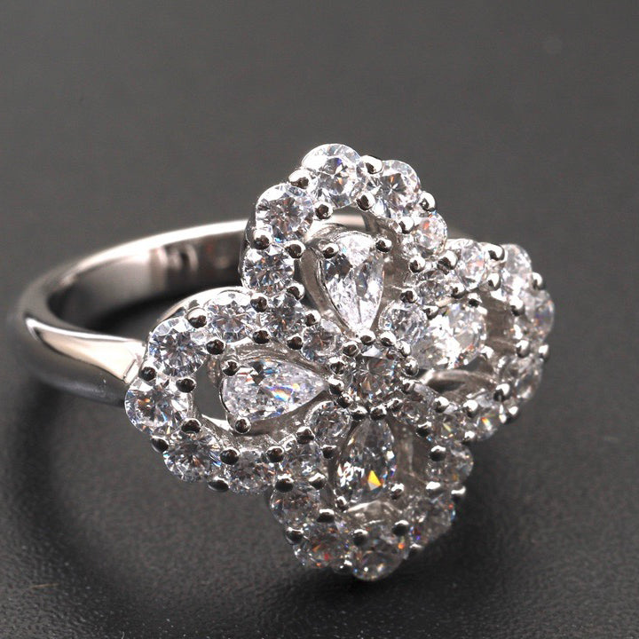 [Rose Jewelrys]LOOP RING FULL MOTIF DIAMOND 16MM SILVE
