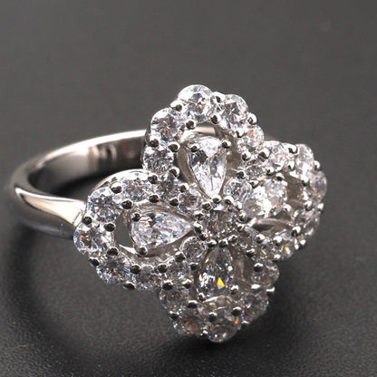 [Rose Jewelrys]LOOP RING FULL MOTIF DIAMOND 16MM SILVE