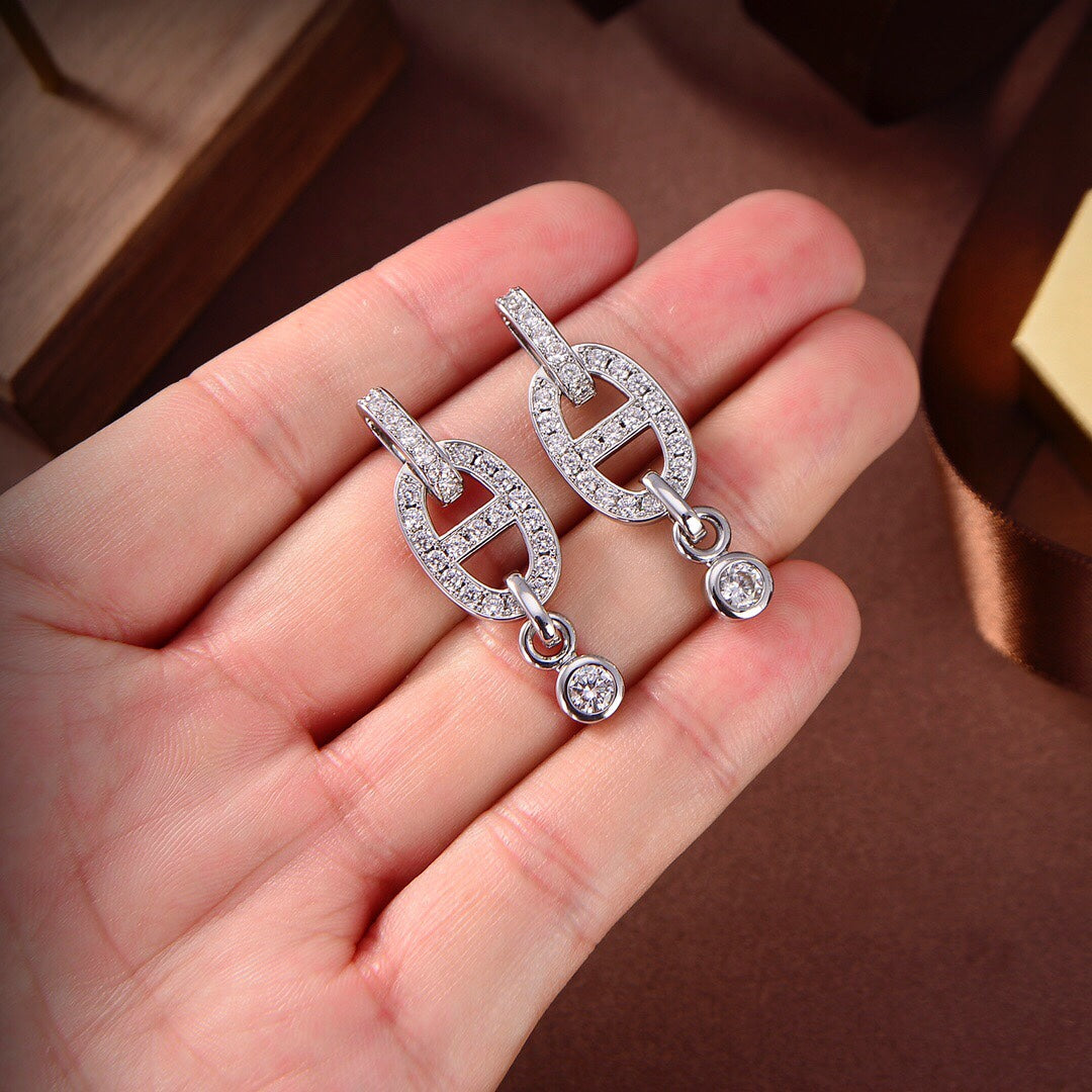 [Rose Jewelrys]HM CHAINE DIAMOND EARRINGS