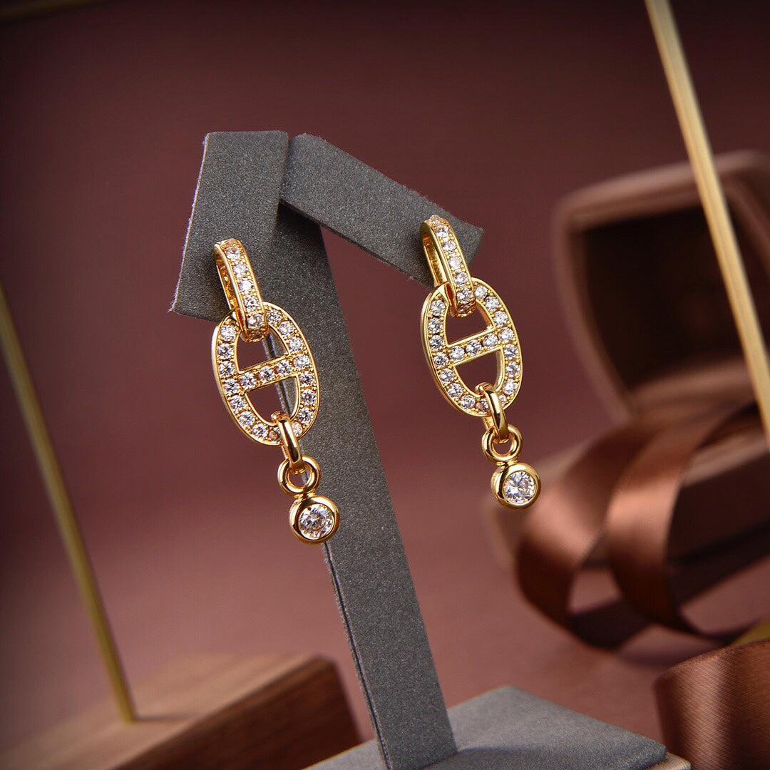[Rose Jewelrys]HM CHAINE DIAMOND EARRINGS