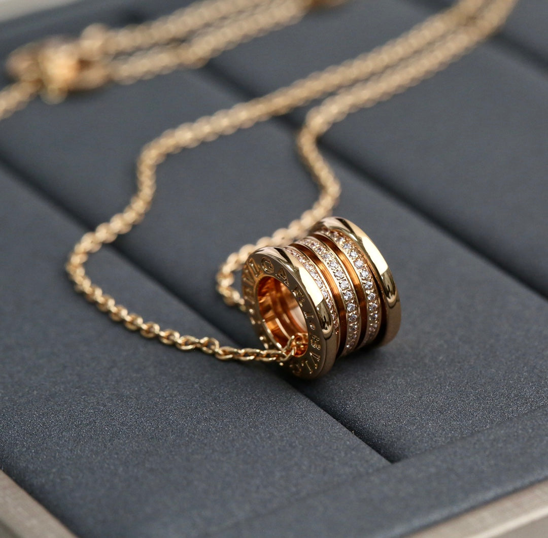 [Rose Jewelrys]ZERO 1 PINK GOLD DIAMOND NECKLACE
