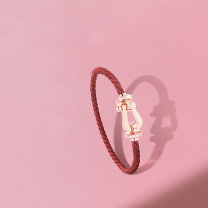[Rose Jewelrys]FORCE 10 HALF DIAMOND PINK GOLD RED CORDERI LARGE AND MEDIUM MODEL