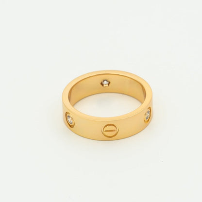 [Rose Jewelrys]LOVE RING 5.5MM 3 DIAMONDS PINK GOLD