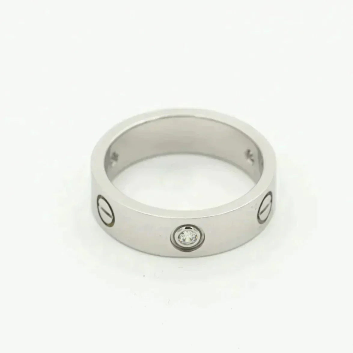 [Rose Jewelrys]LOVE RING 5.5MM 3 DIAMONDS SILVER