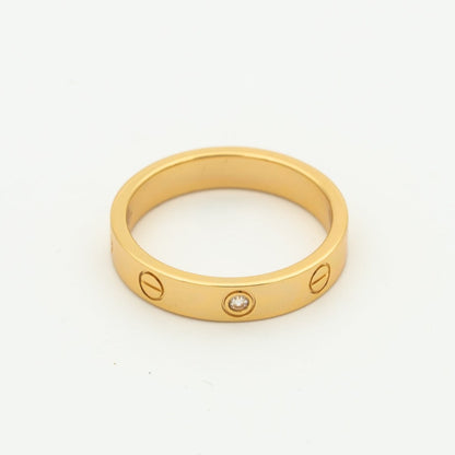 []LOVE RING 4MM 1 DIAMOND PINK GOLD