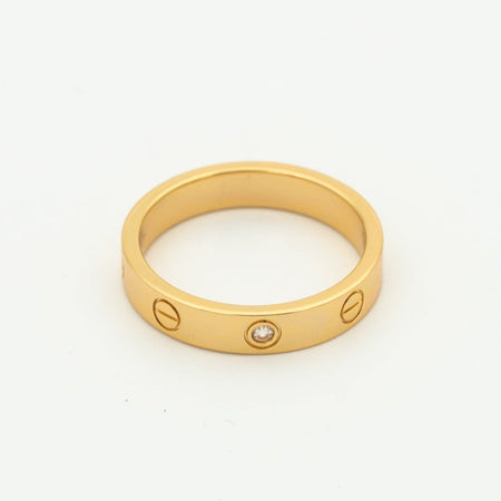[🌹Rose💎]LOVE RING 4MM 1 DIAMOND PINK GOLD
