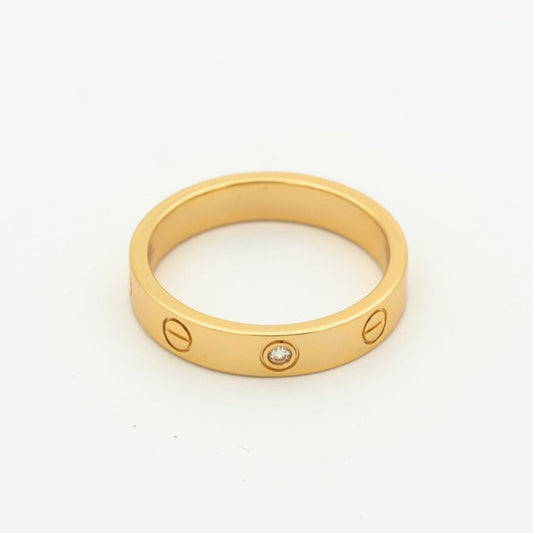 []LOVE RING 4MM 1 DIAMOND PINK GOLD