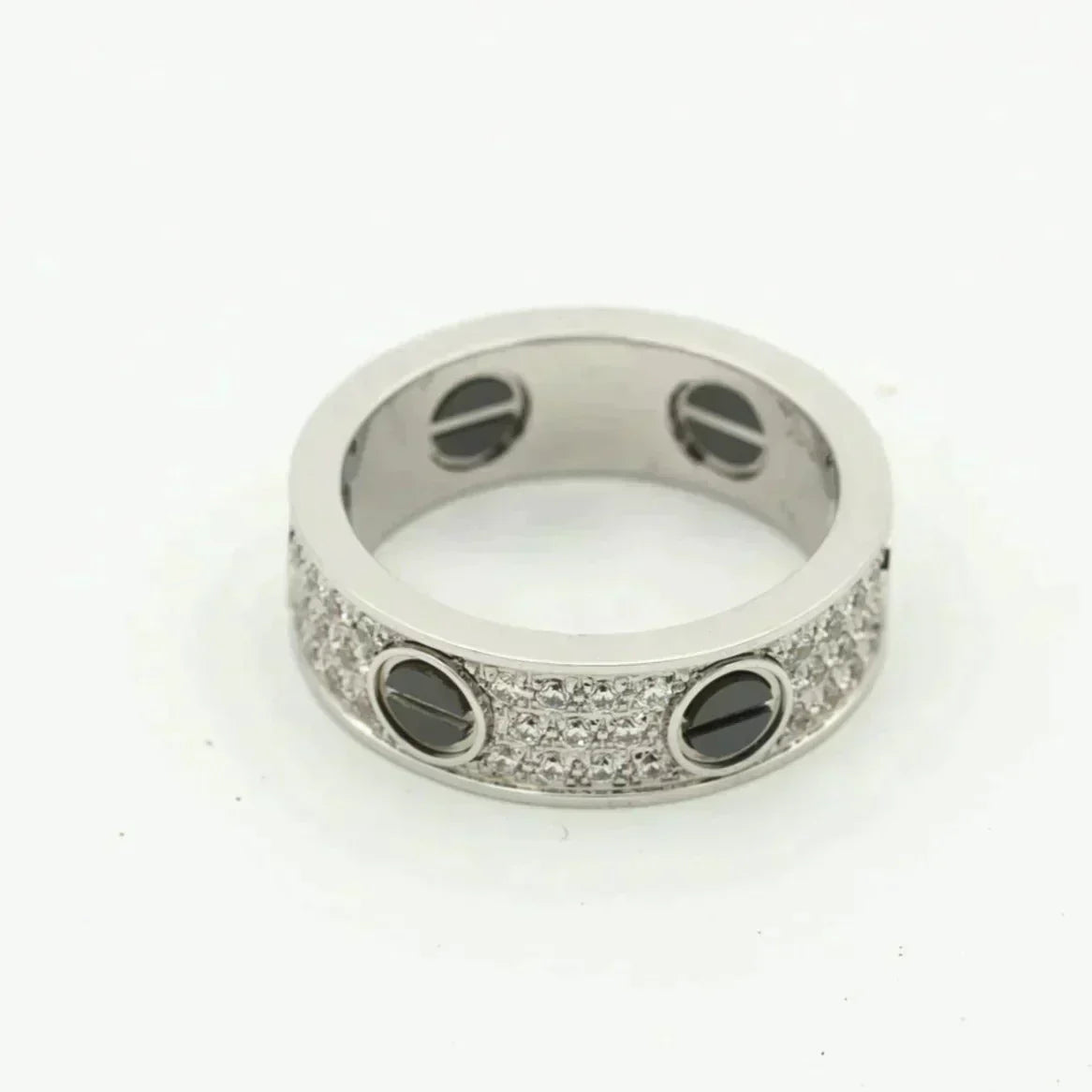 [Rose Jewelrys]LOVE RING 5.5MM DIAMONDS PAVED CERAMIC