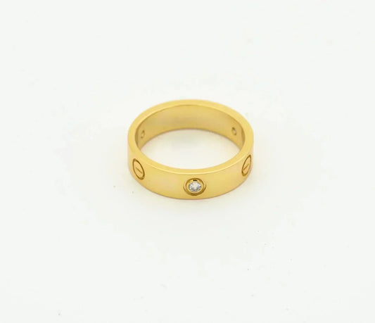 [Rose Jewelrys]LOVE RING 4MM 1 DIAMOND GOLD