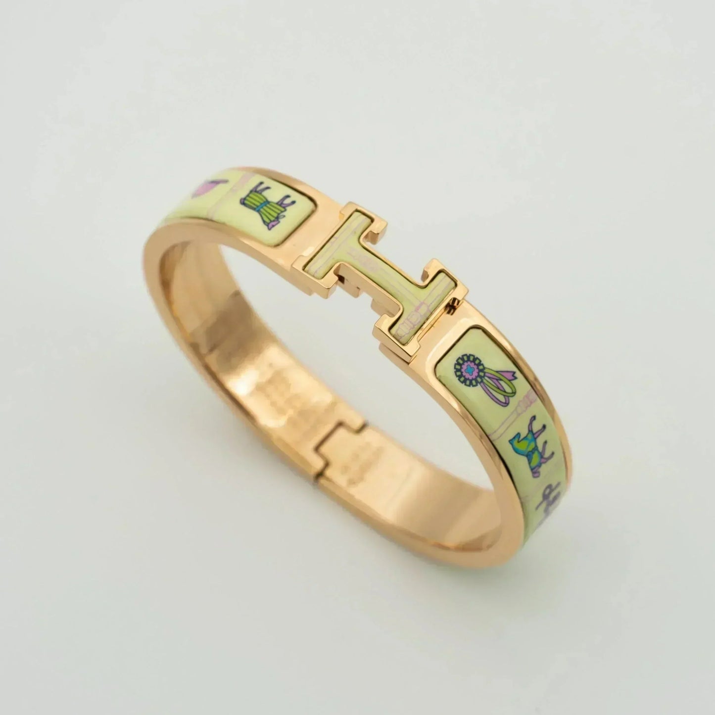 [Rose Jewelrys]H PINK GOLD BRACELET CREAM CERAMIC