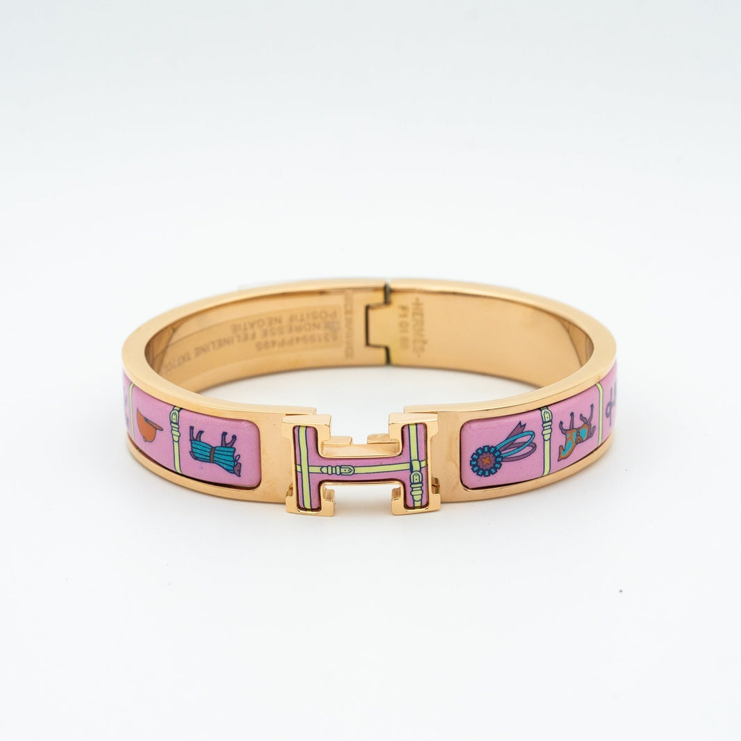 [🌹Rose💎]H PINK GOLD BRACELET PINK CERAMIC