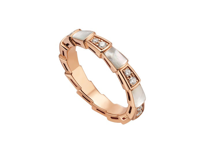 [Rose Jewelrys]SERPENTI RING PINK GOLD DIAMOND MOP 3MM