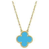 [🌹Rose💎]CLOVER 15MM VINTAGE TURQUOISE NECKLACE