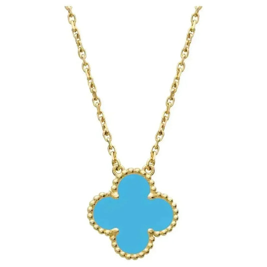 [Rose Jewelrys]CLOVER 15MM VINTAGE TURQUOISE NECKLACE