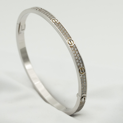 [Rose Jewelrys]LOVE BRACELET 3.65MM DIAMOND-PAVED SILVER