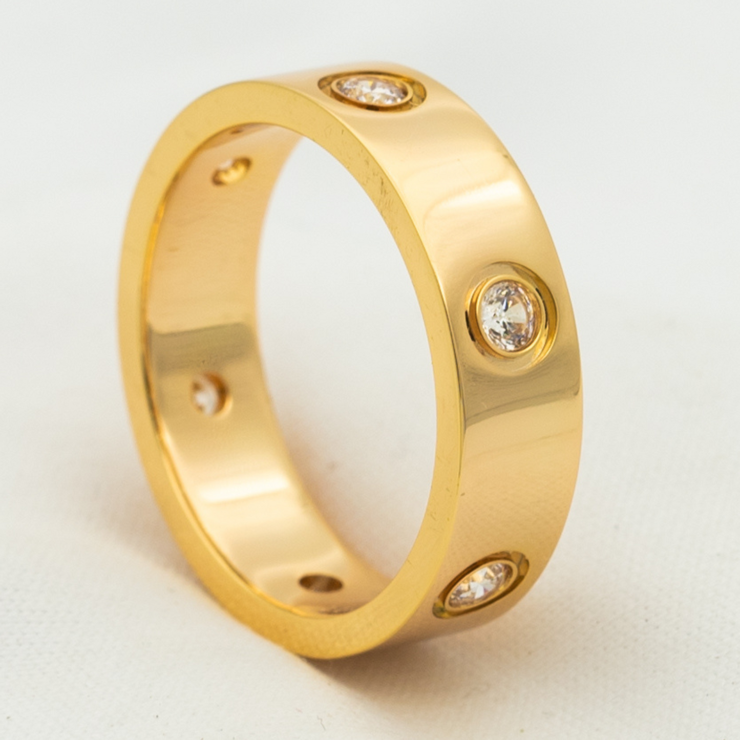 [Rose Jewelrys]LOVE RING 5.5MM 6 DIAMONDS PINK GOLD