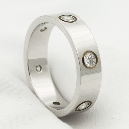[Rose Jewelrys]LOVE RING 5.5MM 6 DIAMONDS SILVER